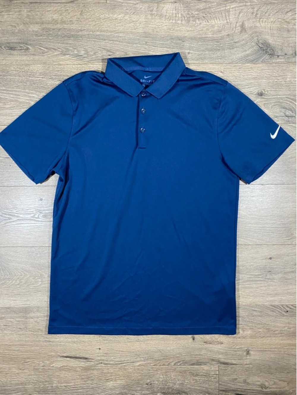 Nike Dri-FIT Micro Pique Polo Men's S Navy Blue Golf Swoosh 363807